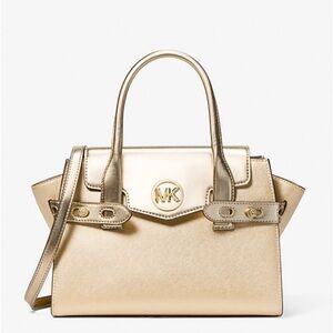Michael Kors Carmen Medium Metallic Belted Satchel
